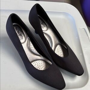 Coach and Four Black Fabric Heels